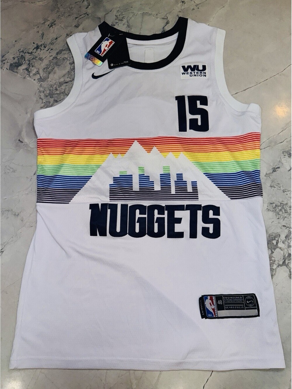 Nike Nikola Jokic Denver Nuggets 2018-19 City Edition Rainbow Swingman Jersey 48
